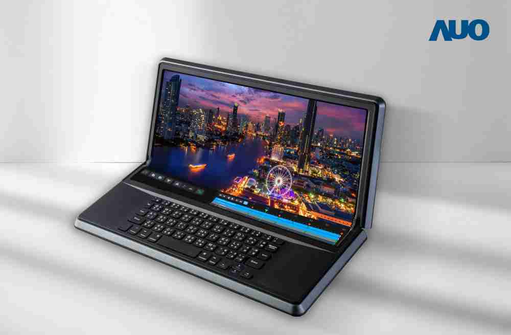 口袋牛店14.6吋Micro LED折迭显示屏幕，，，搭配半径4mm的弯折绞炼，，，以及高画素、、、、高亮度、、高对比度的显示技术特点，，，即便在大视角下仍保有绝佳色相与亮度